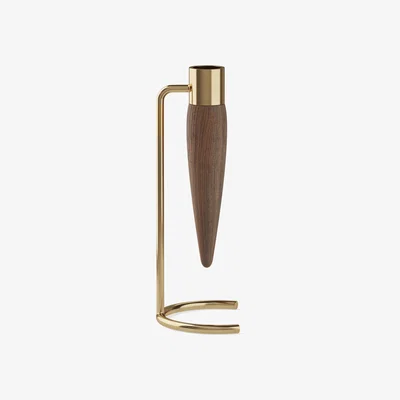 Made in Design Umanoff Candle stick - / Walnut & brass by Menu Gold/Natural wood
