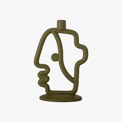 Made in Design Flavie Candle stick - / Polyresin - L 19 x H 30 cm by Bloomingville Green
