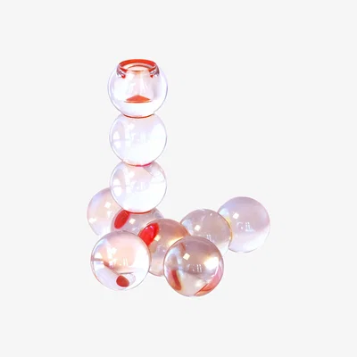 Made in Design Drops Candle stick glass transparent / Hand-cut Crystal - Fundamental Berlin