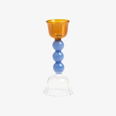 Made in Design Perle Large Candle stick glass multicoloured / H 14.5 cm - & klevering