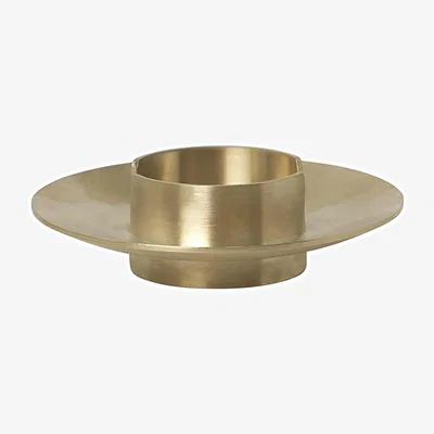 Made in Design Block Candle stick gold metal / Brass - Ø 11 cm - Ferm Living