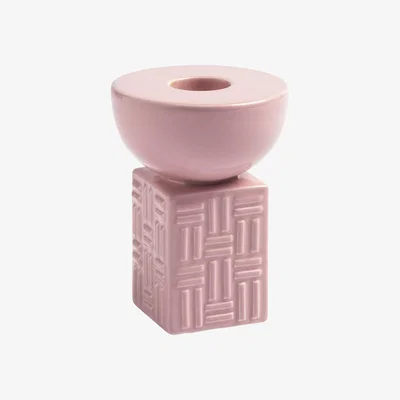 Made in Design Stack Candle stick - / Ø 7 x H 9 cm - Ceramic by & klevering Pink