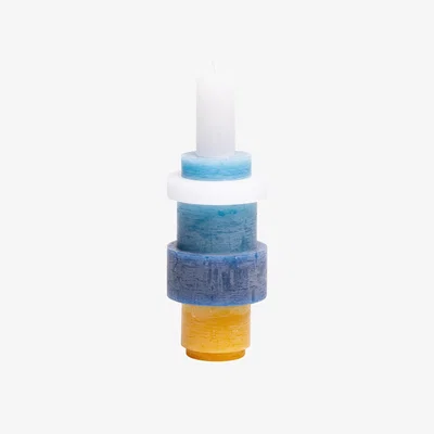 Made in Design Candl Stack 06 Candle wax blue / 6 stackable Units - Combustion 140 hours - STAN EDITIONS