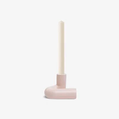 Made in Design Templo Lisse Candle stick - / H 8 cm - Ceramic / Handmade by Octaevo Pink