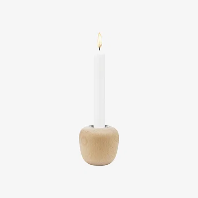 Made in Design Ora  Large Candle stick - / H 8 cm - Beech by Stelton Natural wood