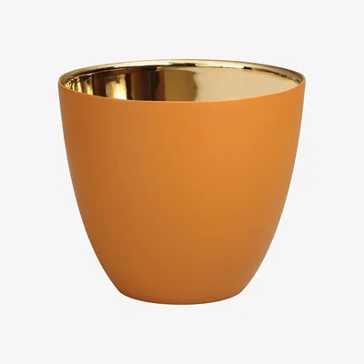 Made in Design Summer Large Candle holder - / H 8 cm - Porcelain by & klevering Brown/Gold/Metal