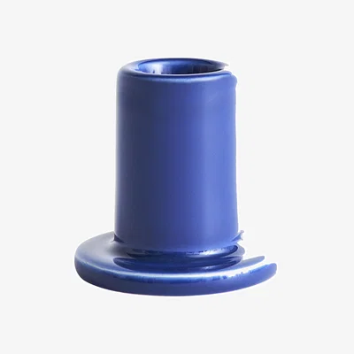 Made in Design Tube Small Candle stick ceramic blue / H 5 cm - Hay