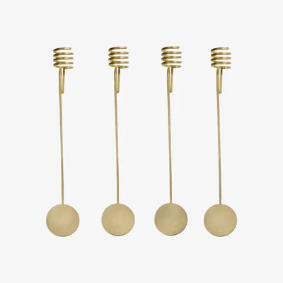 Made in Design Christmas Candle Holders Candle stick - Candle holder for Christmas tree - Set of 4 by Ferm Living Gold