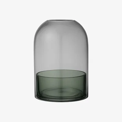 Made in Design Tota Large Candle holder - / Glass - H 23 cm by AYTM Green/Black