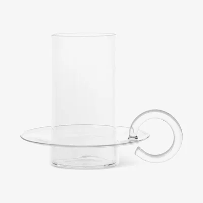 Made in Design Luce Candle holder - / Ø 17 x H 14 cm - Glass by Ferm Living Transparent