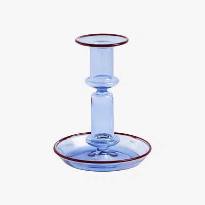 Made in Design Flare Medium Candle stick - / H 14 cm - Glass by Hay Blue