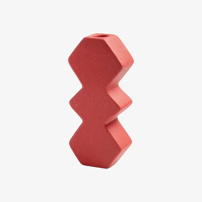 Made in Design Edge Candle stick ceramic red / 8 x 4.5 x H 18 cm - Sandstone - & klevering