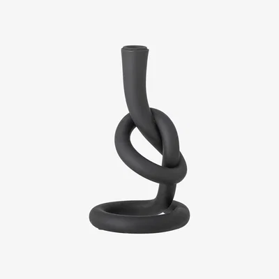 Made in Design Flikka Candle stick - / Polyresin - L 13 x H 21.5 cm by Bloomingville Black