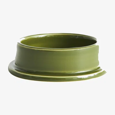 Made in Design Column Medium Candle stick ceramic green / For block candle - Ø 11 cm - Hay