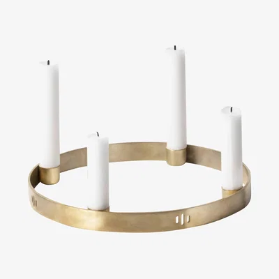 Made in Design Circle Small Candelabra - Ø 25 cm - Brass by Ferm Living Gold/Metal