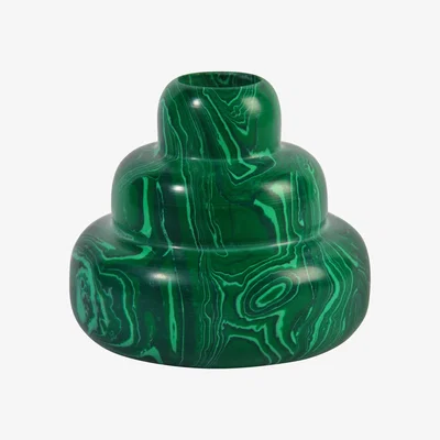Made in Design Malachite Candle stick - 7.5 x Ø 8.5 cm by & klevering Green