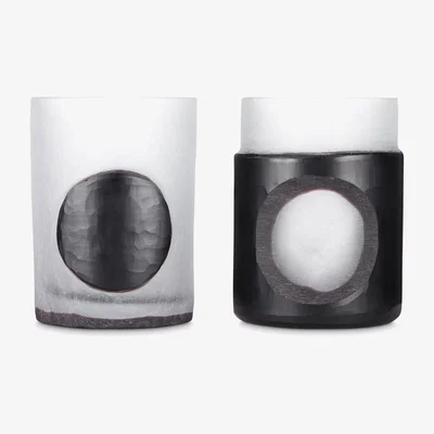 Made in Design Carved Small Candle holder - / Set of 2 by Tom Dixon Black
