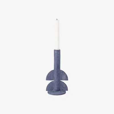 Made in Design Bess Candle stick - / H 22 cm - Polyresin by Bloomingville Blue