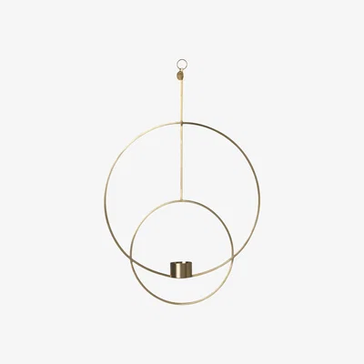 Made in Design Circular Candlestick to hang - / L 30 x H 45 cm by Ferm Living Gold