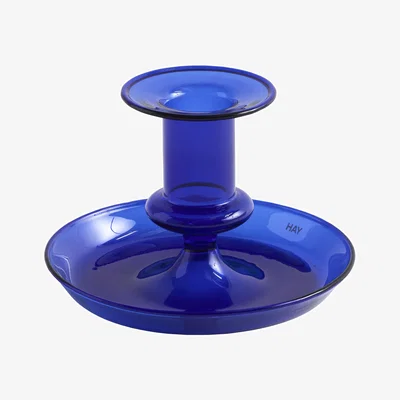 Made in Design Flare Small Candle stick glass blue / H 7.5 cm - Glass - Hay