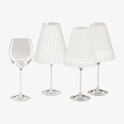 Made in Design Belle Hélène Candle holder - /Set of 3 mini shades for glasses by Pa Design White