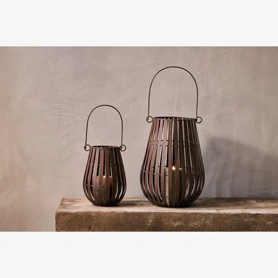 Nkuku Nkuku Pothos Lantern | Candles Holders & Lanterns | Rust | Large