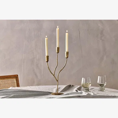 Nkuku Nkuku Palani Candelabra | Candles Holders & Lanterns | Antique Brass | Small