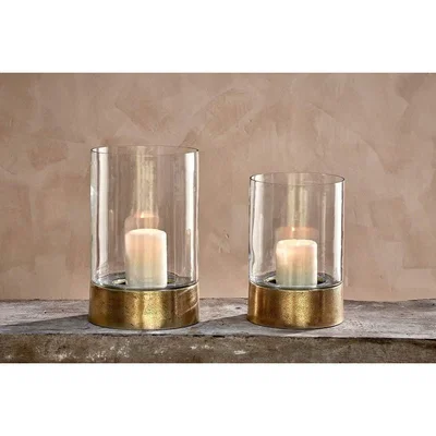Nkuku Nkuku Rajura Hurricane Lantern | Candles Holders & Lanterns | Brass | Large