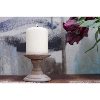Nkuku Nkuku Niwari Candle Stick Set Of 2 | Candle Sticks | Brown | 9.5 x 9.5 cm (Diameter)