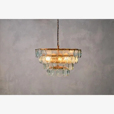 Nkuku Nkuku Kagitha Recycled Glass Statement Chandelier | Lights | Antique Brass