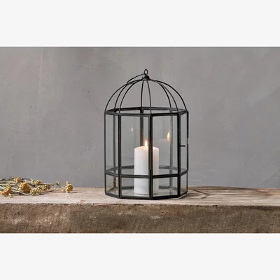 Nkuku Nkuku Visranti Lantern | Candles Holders & Lanterns | Black | Large
