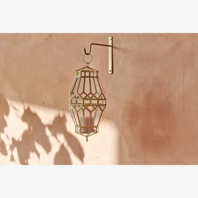 Nkuku Nkuku Migala Lantern | Candles Holders & Lanterns | Gold | 43 x 18 cm (Diameter)