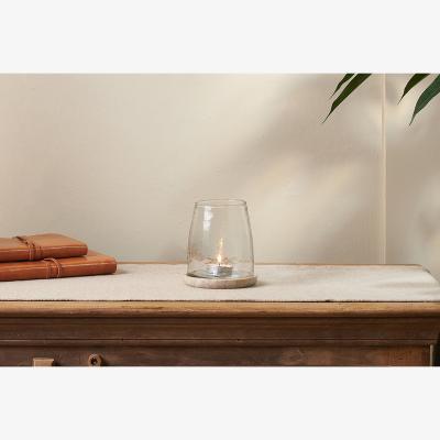 Nkuku Nkuku Sikkim Marble & Recycled Glass Tealight Holder | Candles Holders & Lanterns | Clear