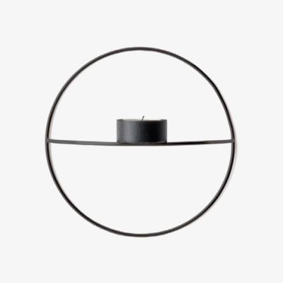 Nordic Nest POV circle small tea light holder black