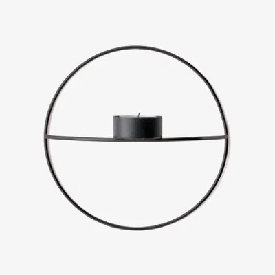 Nordic Nest POV circle small tea light holder black