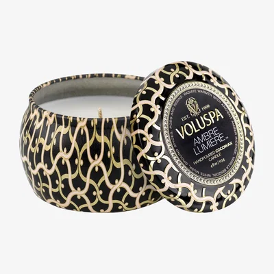 Nordic Nest Maison Noir Mini Tin scented 25 hours Ambre Lumiere