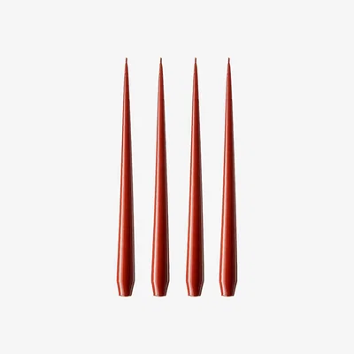 Nordic Nest Ester & Erik candle 32 cm 4-pack rust red Lacquered