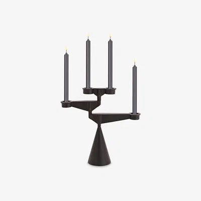 Nordic Nest Spin candle holder mini Black