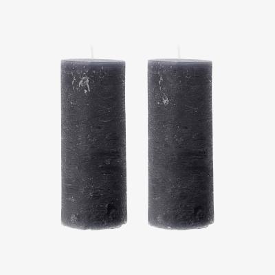 Nordic Nest Rustic Wax block candle 15 cm 2-pack Dark grey