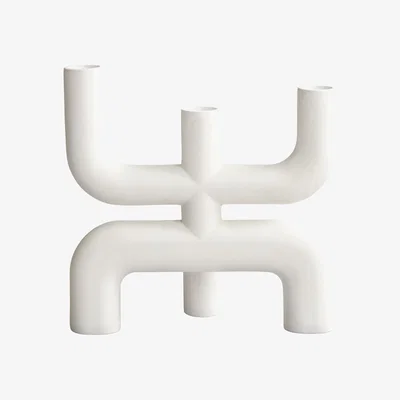 Nordic Nest 101 Copenhagen Cobra candle holder 25x25 cm Bone White