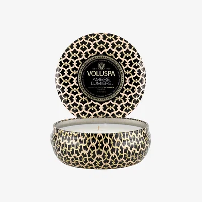 Nordic Nest Maison Noir 3-wick Tin scented 40 hours Ambre Lumiere