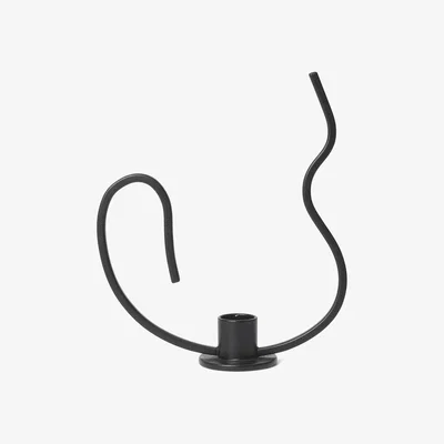 Nordic Nest ferm LIVING Valse candlestick low Black