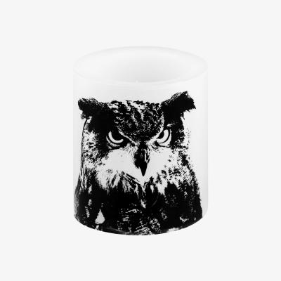 Nordic Nest Nordic The Eagle Owl block candle 12 cm White-black
