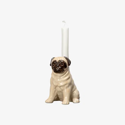 Nordic Nest Pug candle sticks 14.5 cm Beige-brown