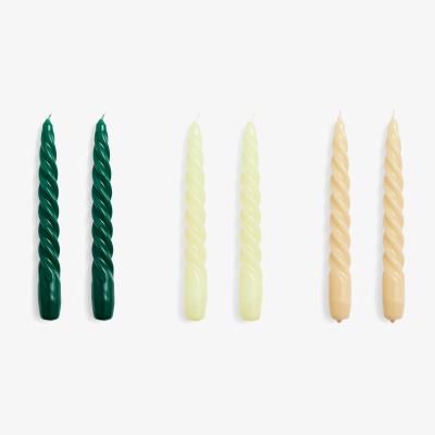 Nordic Nest HAY Candle Twist candle 6-pack Green-citrus-beige