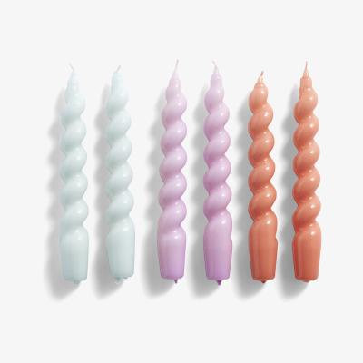 Nordic Nest Candle Spiral light 6-pack Ice blue-lilac-apricot