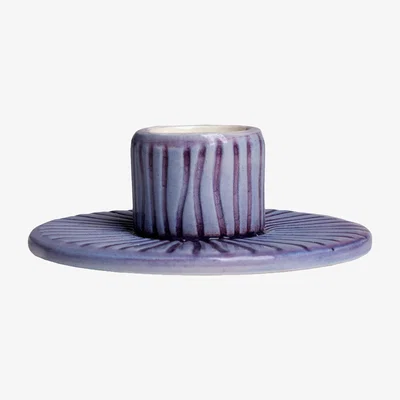 Nordic Nest Mateus Stripes candle sticks Ø8 cm Viol