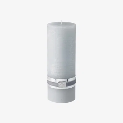 Nordic Nest Lene Bjerre rustic candle light grey Ø7.5 cm 20 cm