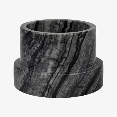 Nordic Nest Mette Ditmer Marble candle sticks for block candle 6.5 cm Black-Grey