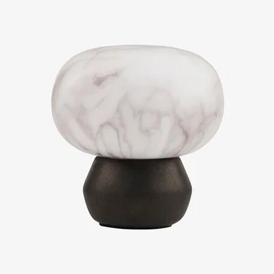 Nordic Nest Fog lantern black and white marble 15.5 cm
